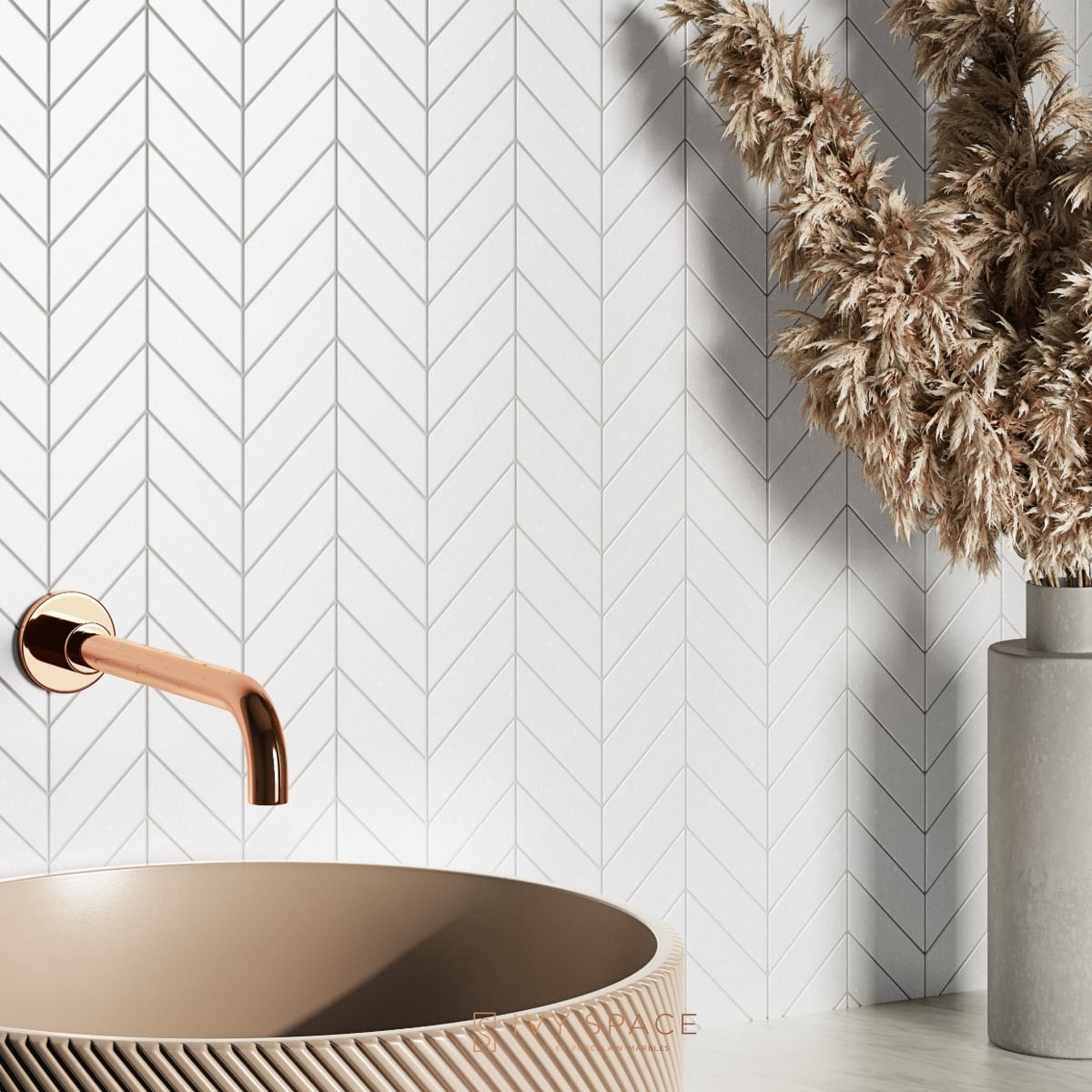 Chevron Thassos White