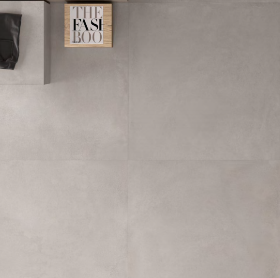 Grey Cement Effect Porcelain Tiles Floor IvySpace