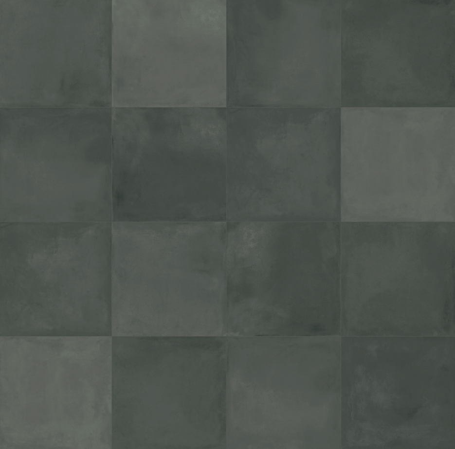 Cement effect porcelain tiles, in Matt finish and several sizes and shapes.