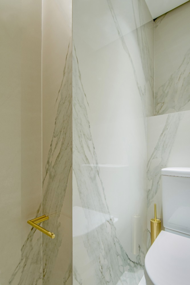 Calacatta Oro Marble Effect Porcelain Tiles Bathroom Ivyspace
