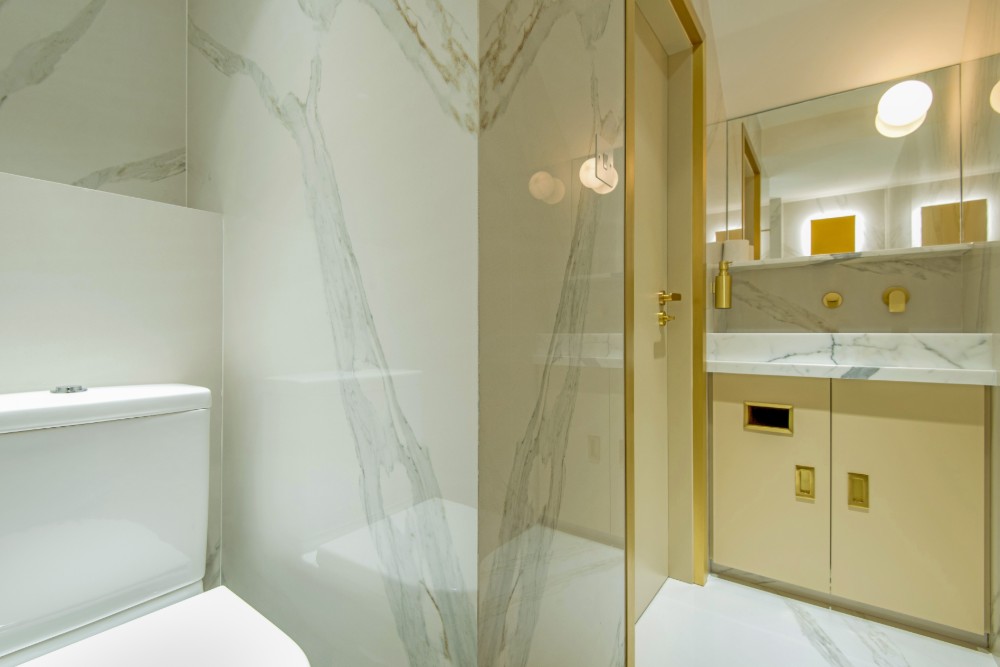 Calacatta Oro Marble Effect Porcelain Tiles Bathroom Ivyspace