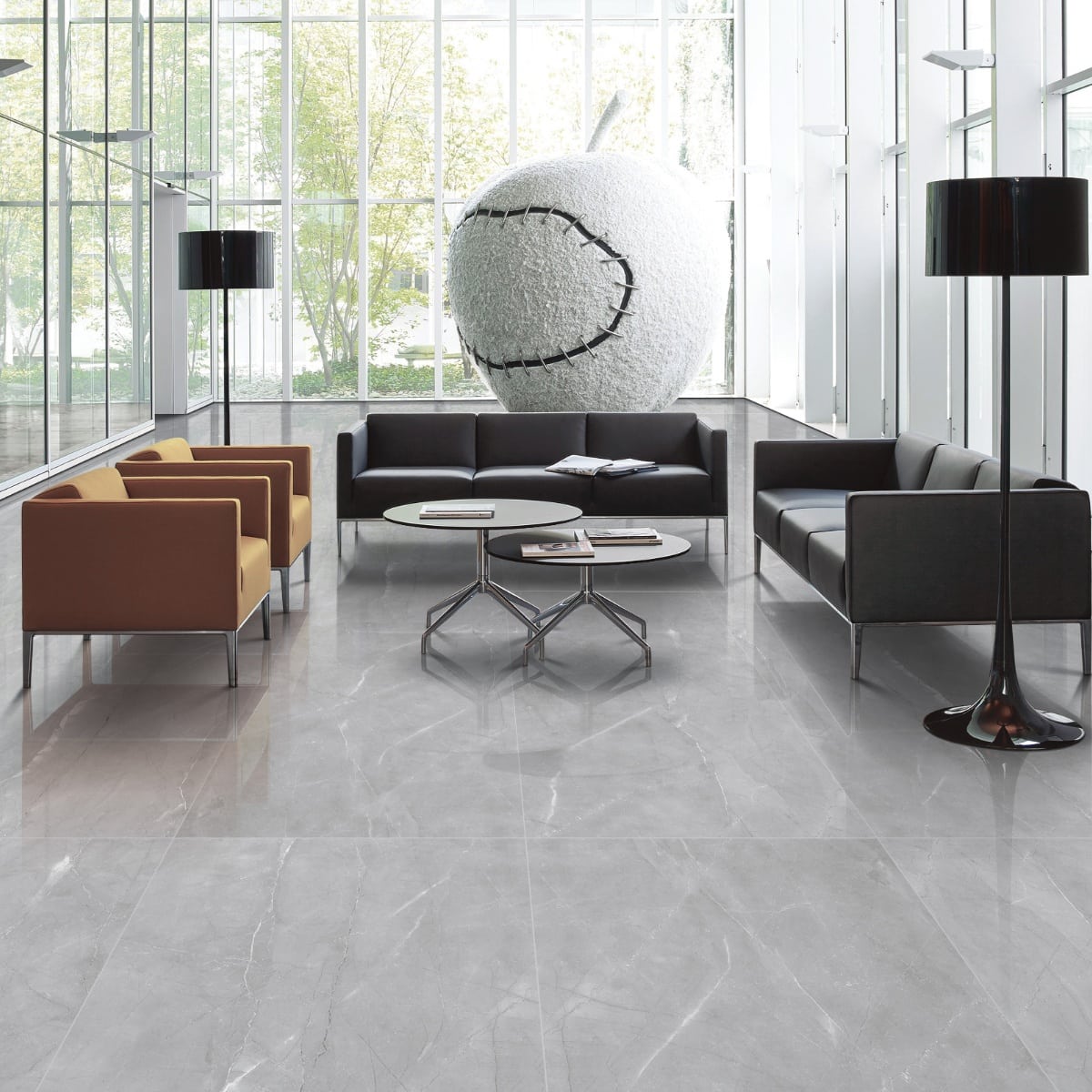 Armonia Grey Marble Effect Porcelain Slabs IvySpace