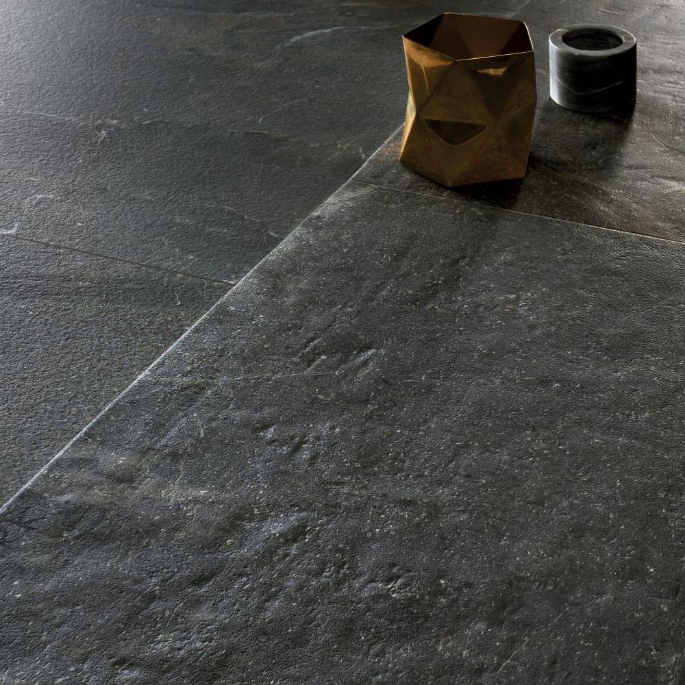 Aversa Dark Stone Effect Porcelain Floor Tiles IvySpace