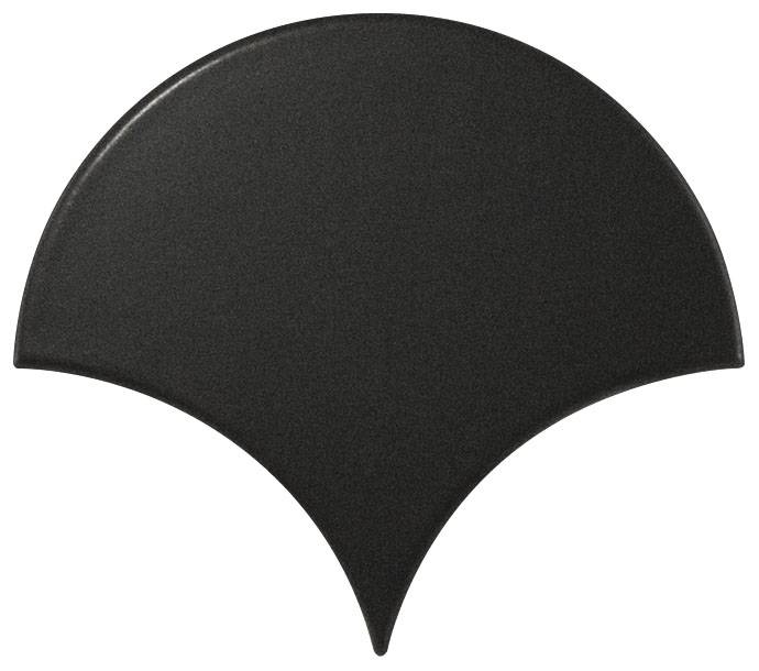 Fish Scale Black Scallop Shaped Tiles IvySpace