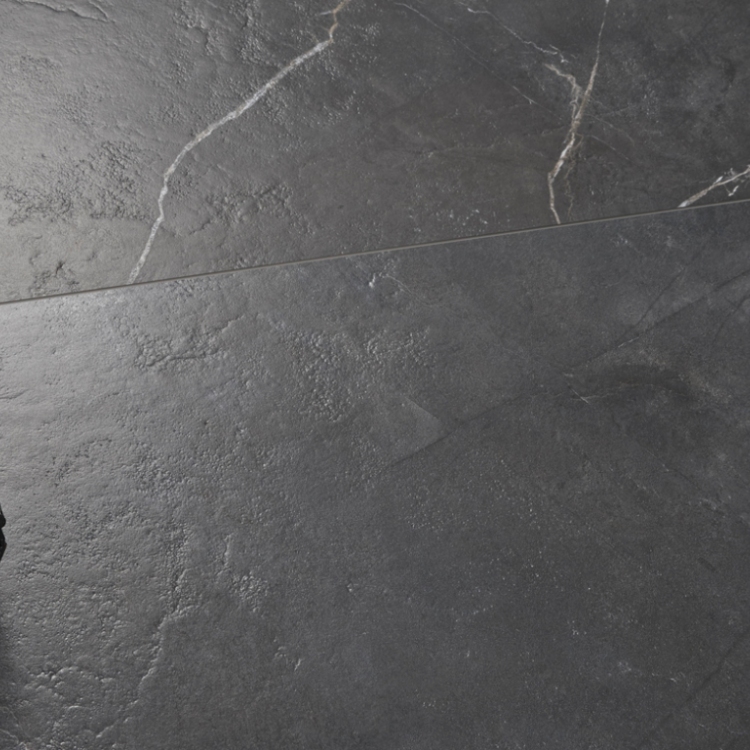 Black Imperium Marble Effect Porcelain Tiles IvySpace