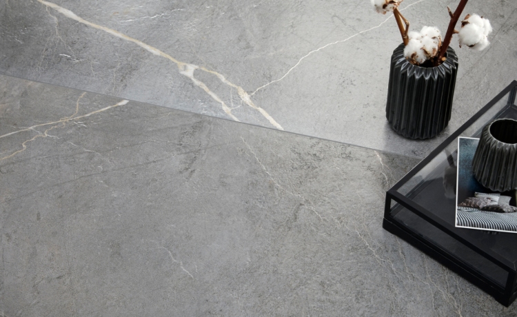 Black and White Marble Effect Porcelain Tiles Matt Finish IvySpace