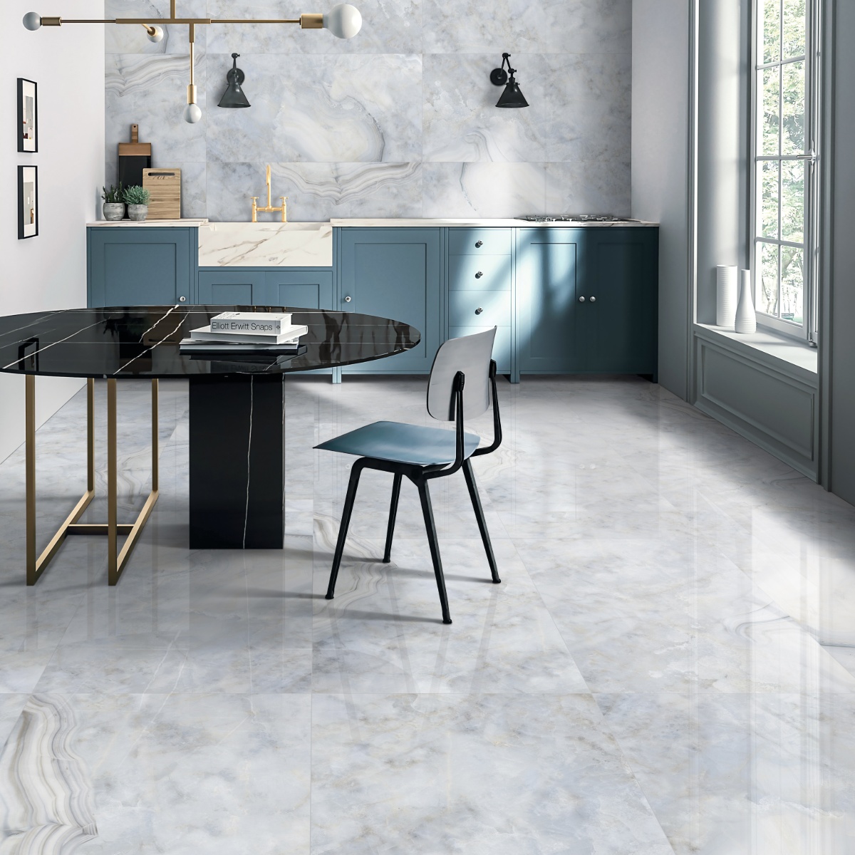 Blue Agate Onyx 80x160cm Porcelain Living Ivyspace