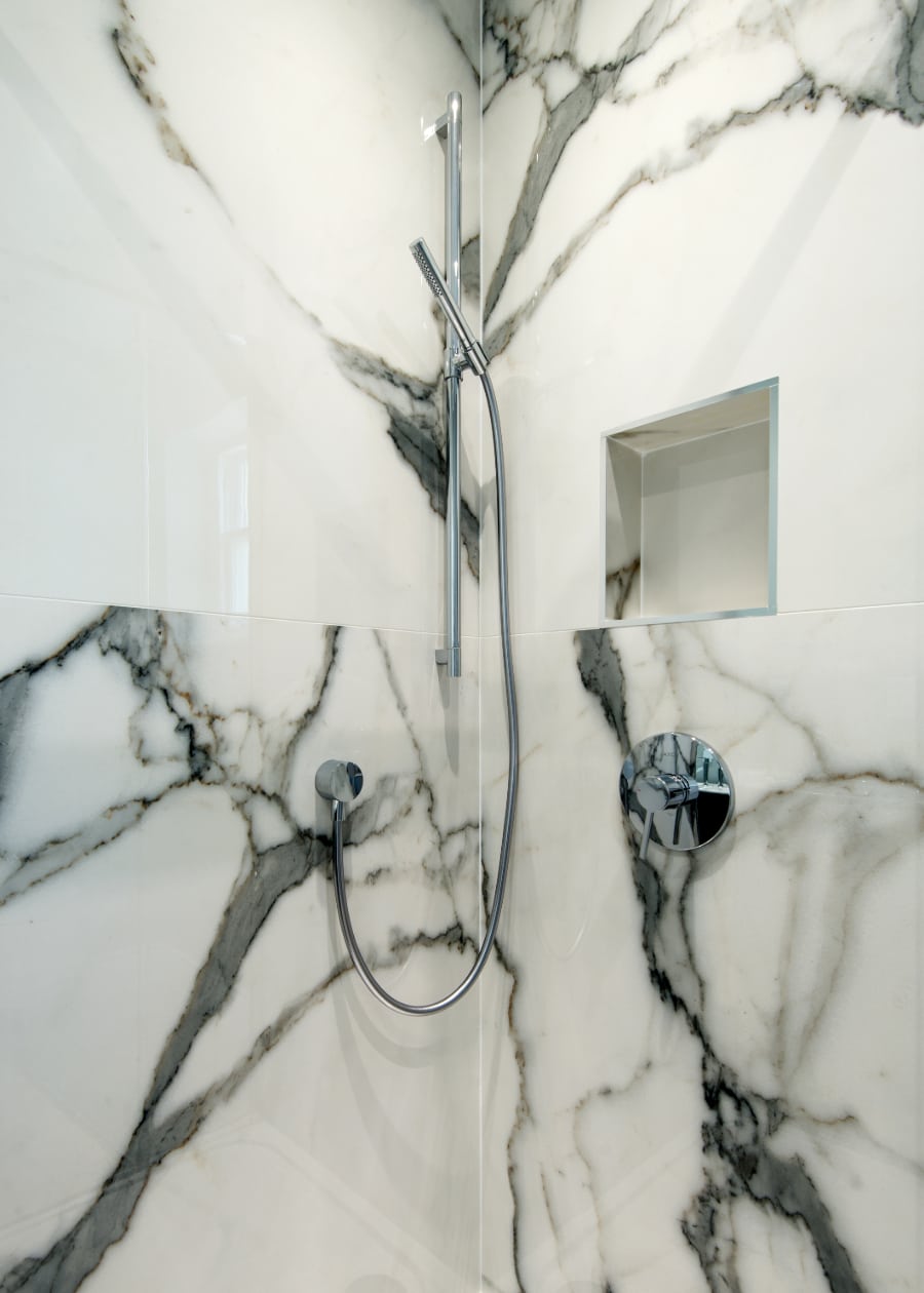 Calacatta Oro Antique Large Porcelain Tiles Bathroom Shower IvySpace
