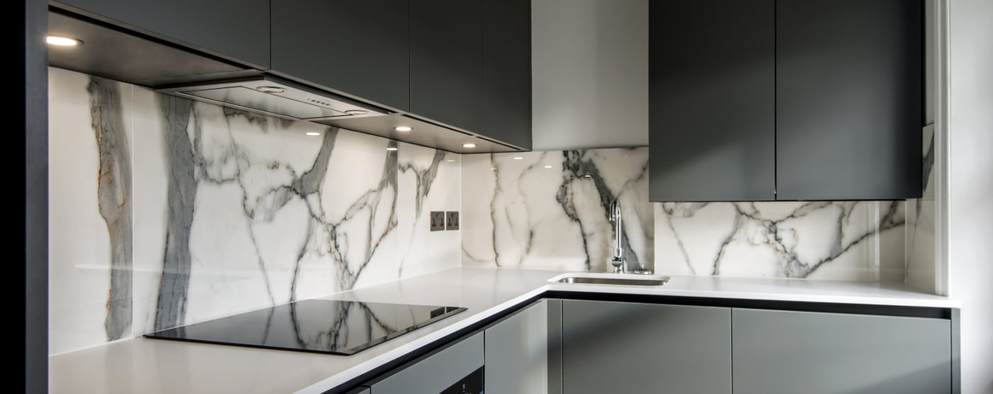 Calacatta Oro Antique Porcelain Tiles Kitchen Splashback IvySpace