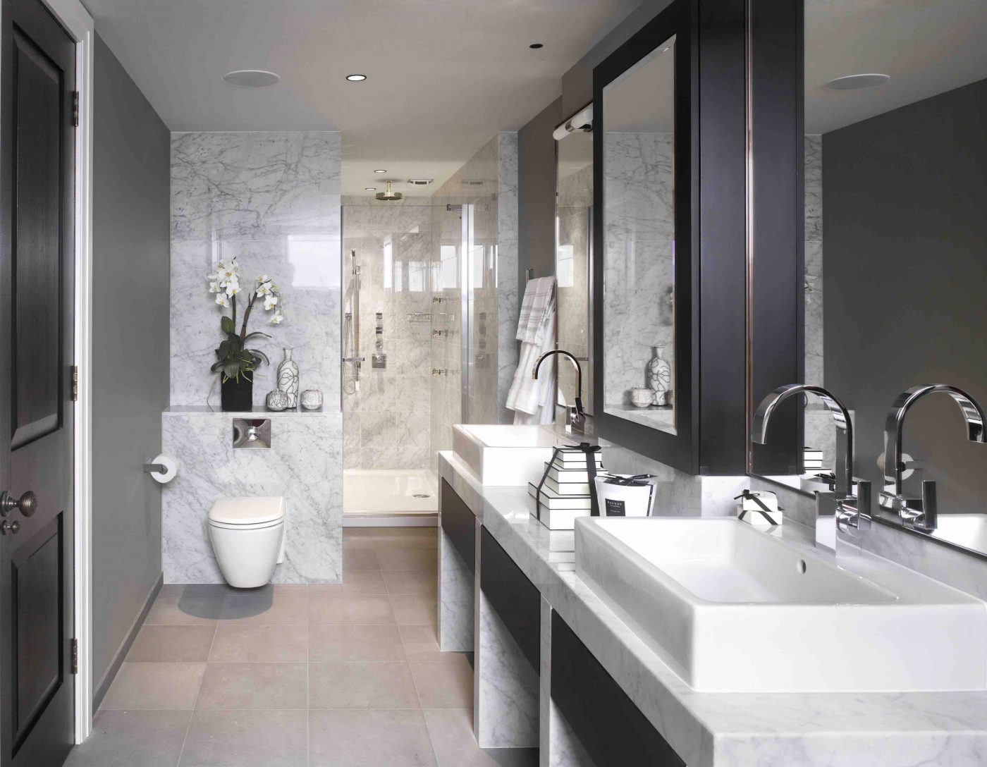 Carrara White Marble Tiles Bathroom IvySpace