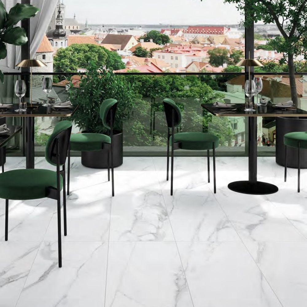 Carrara Weiss Sample 45x90cm Outdoor Restaurant Ivy Space