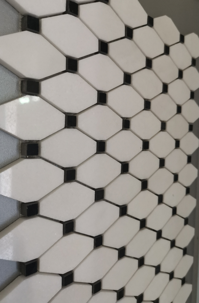 Pure Luxury. Unique Mosaic. Absolute White Combined With Black Marble.
