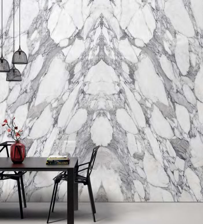 Corchia Marble Effect Porcelain Slabs Bookmatch IvySpace
