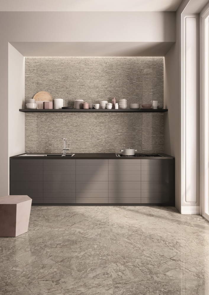 Mountain Grey Marble Effect Porcelain Kitchen Tiles Ivyspace