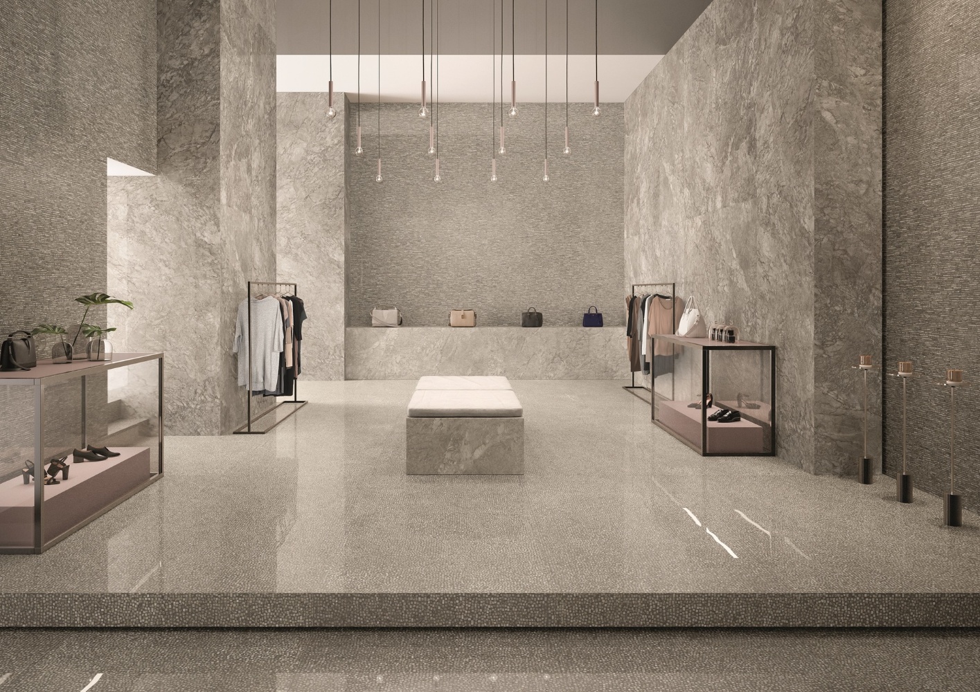 Mountain Grey Marble Effect Commercial Tiles Ivyspace
