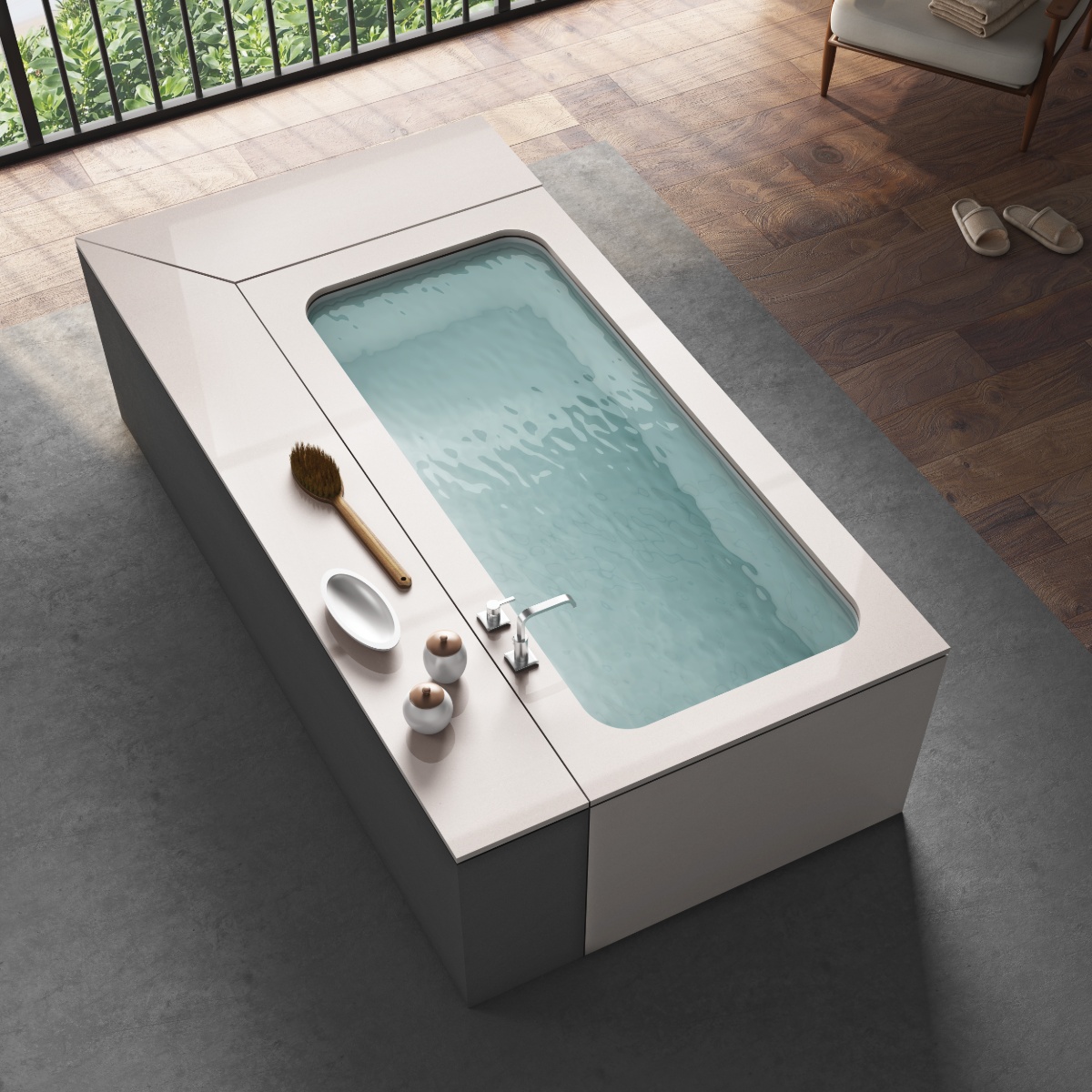 Elegant White Porcelain Worktops Tiles Bathroom IvySpace