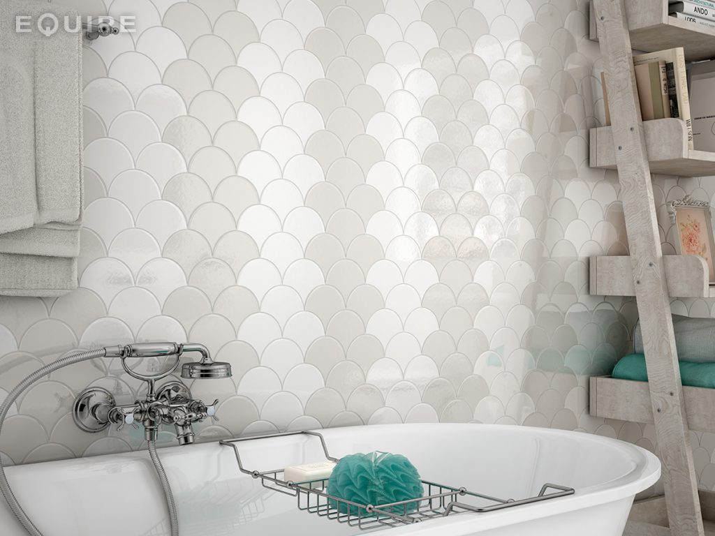 Fish Scale Ivy White And Light Grey Bathroom Ivyspace