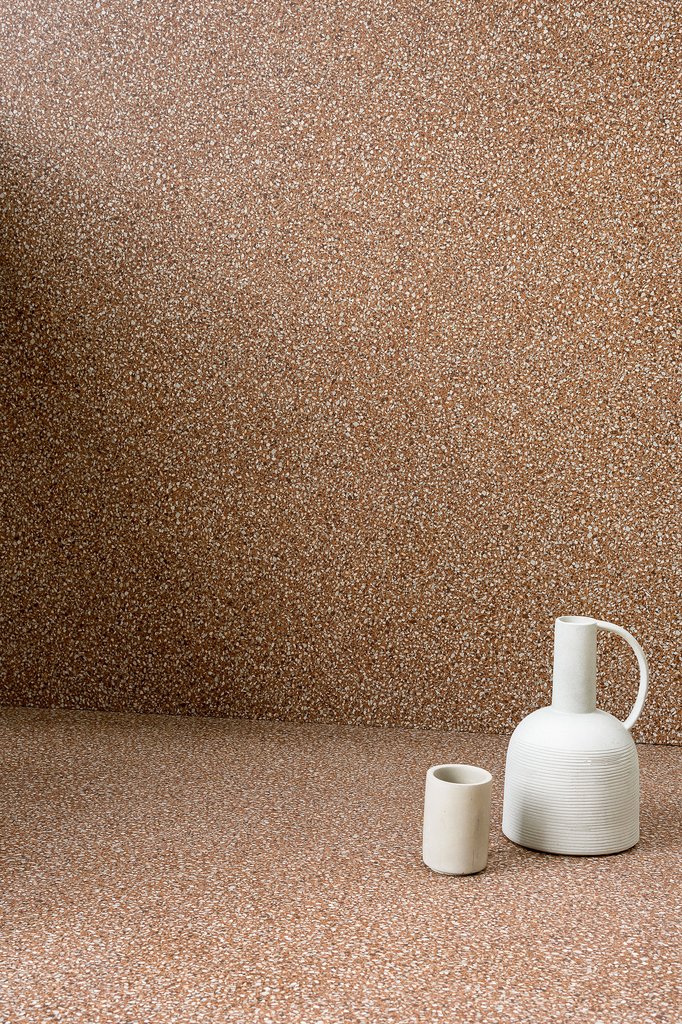 Genoa Terrazzo Effect Porcelain Wall Tiles in Brown Bronze IvySpace
