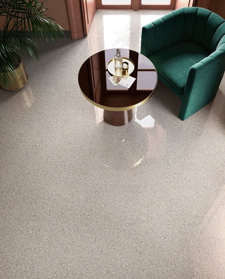 Genoa Silver Grey Terrazzo Effect Porcelain Floor Tiles IvySpace