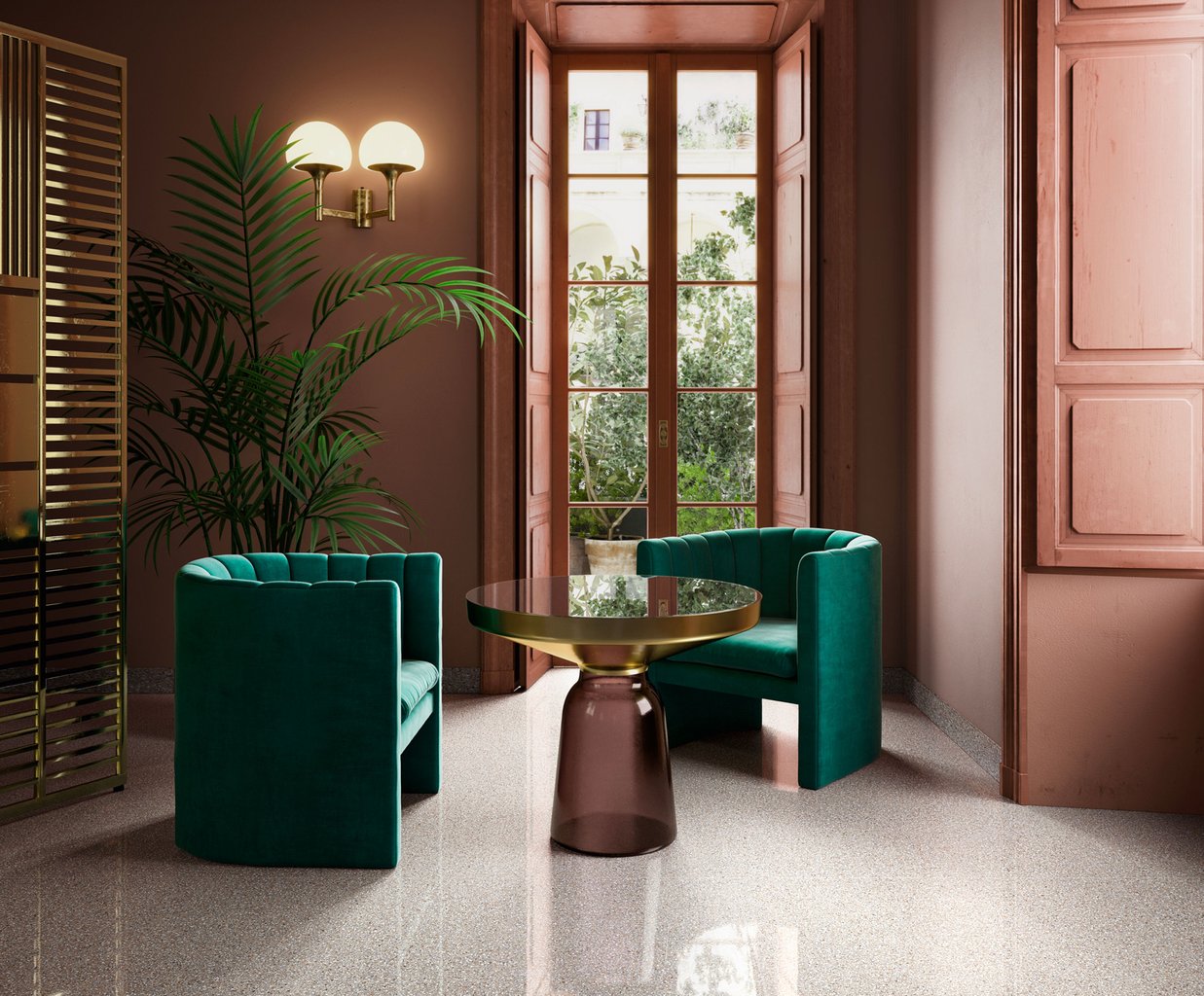Silver Grey Terrazzo Effect Porcelain Floor Tiles Commercial IvySpace