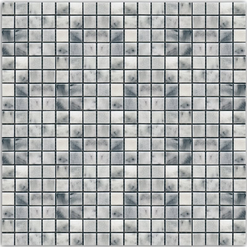 Square Caval Gray, White Colour Marble Mosaic Ivyspace