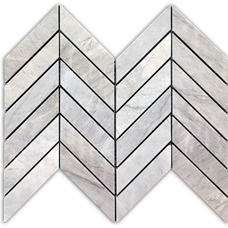 Chevron Lais Grey Marble Mosaics
