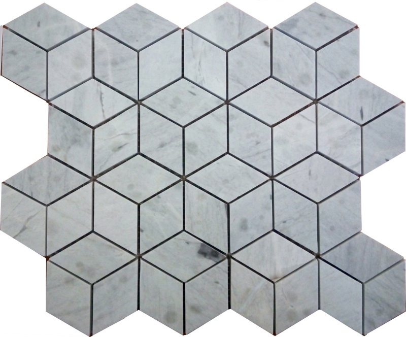 Rotating Diamond Gray, Earthy Colour Marble Mosaic Ivyspace