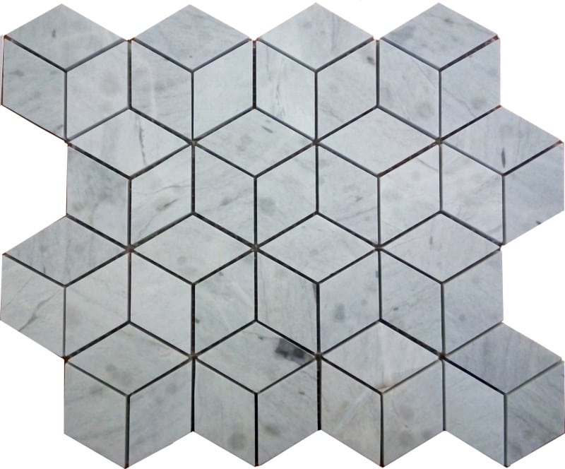 Rotating Diamond Grey, Earthy Colour Marble Mosaic Ivyspace