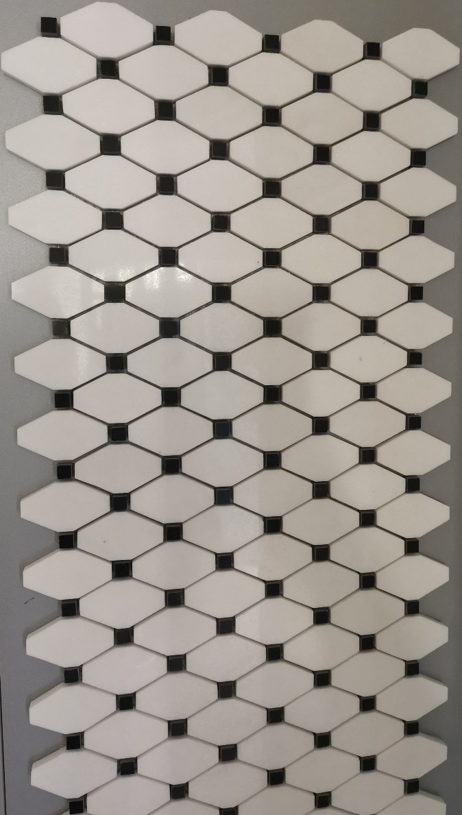Pure Luxury. Unique Mosaic. Absolute White Combined With Black Marble.
