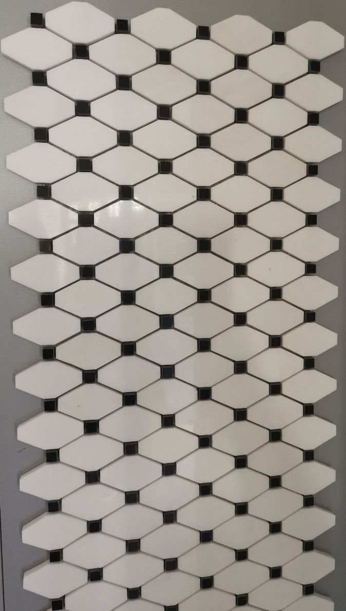Pure Luxury. Unique Mosaic. Absolute White Combined With Black Marble.