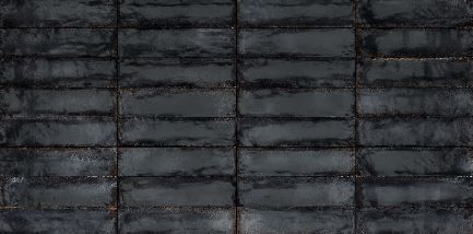 Metallic Black Brick Effect Wall Tiles Ivyspace