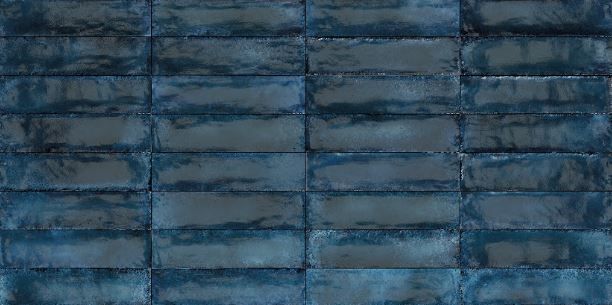 Metallic Blue Brick Effect Wall Tiles Ivyspace