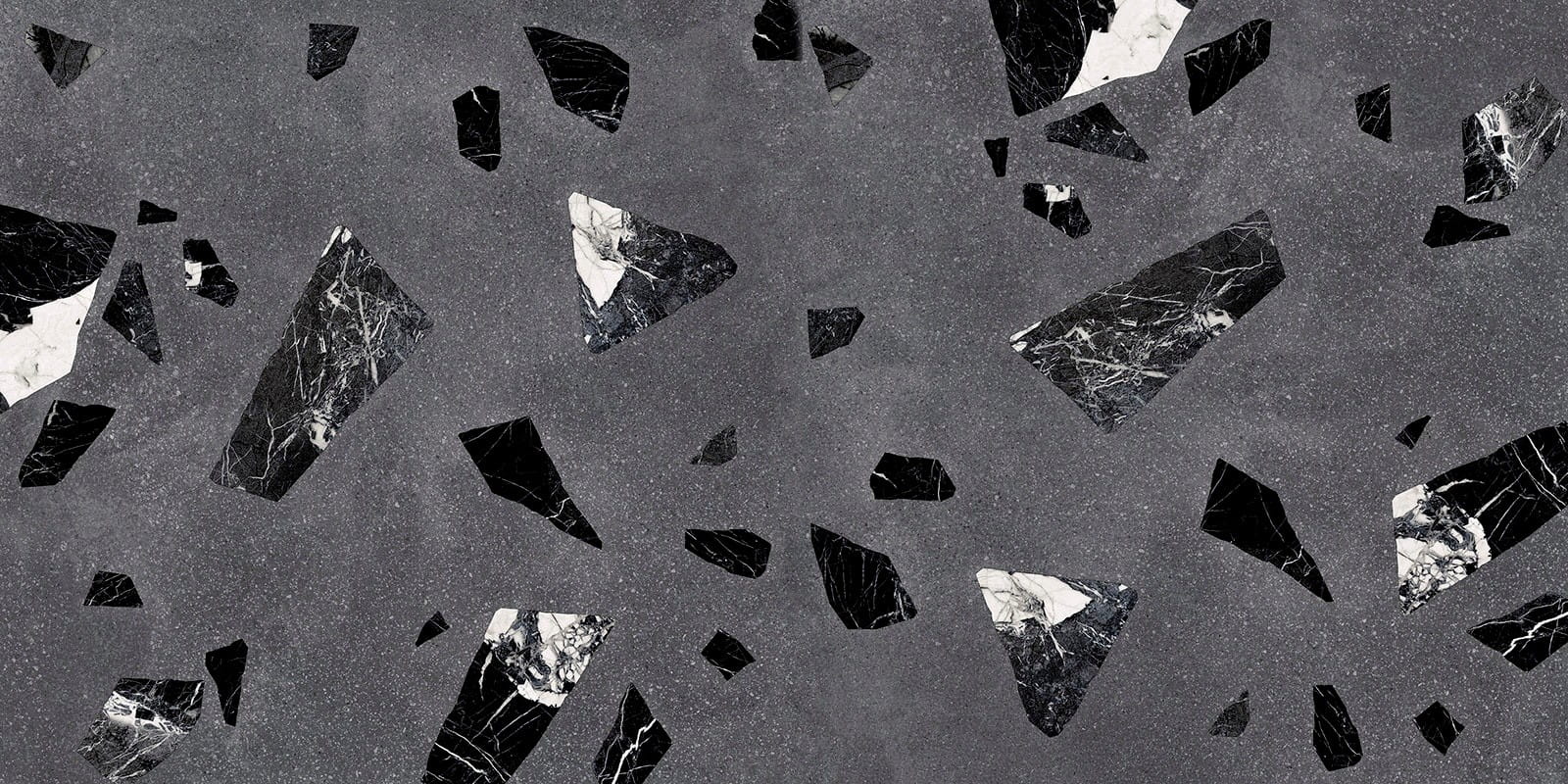Dark Grey Terrazzo Porcelain Tiles IvySpace