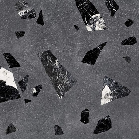 Modica Rock Dark Terrazzo Effect Porcelain Tiles IvySpace