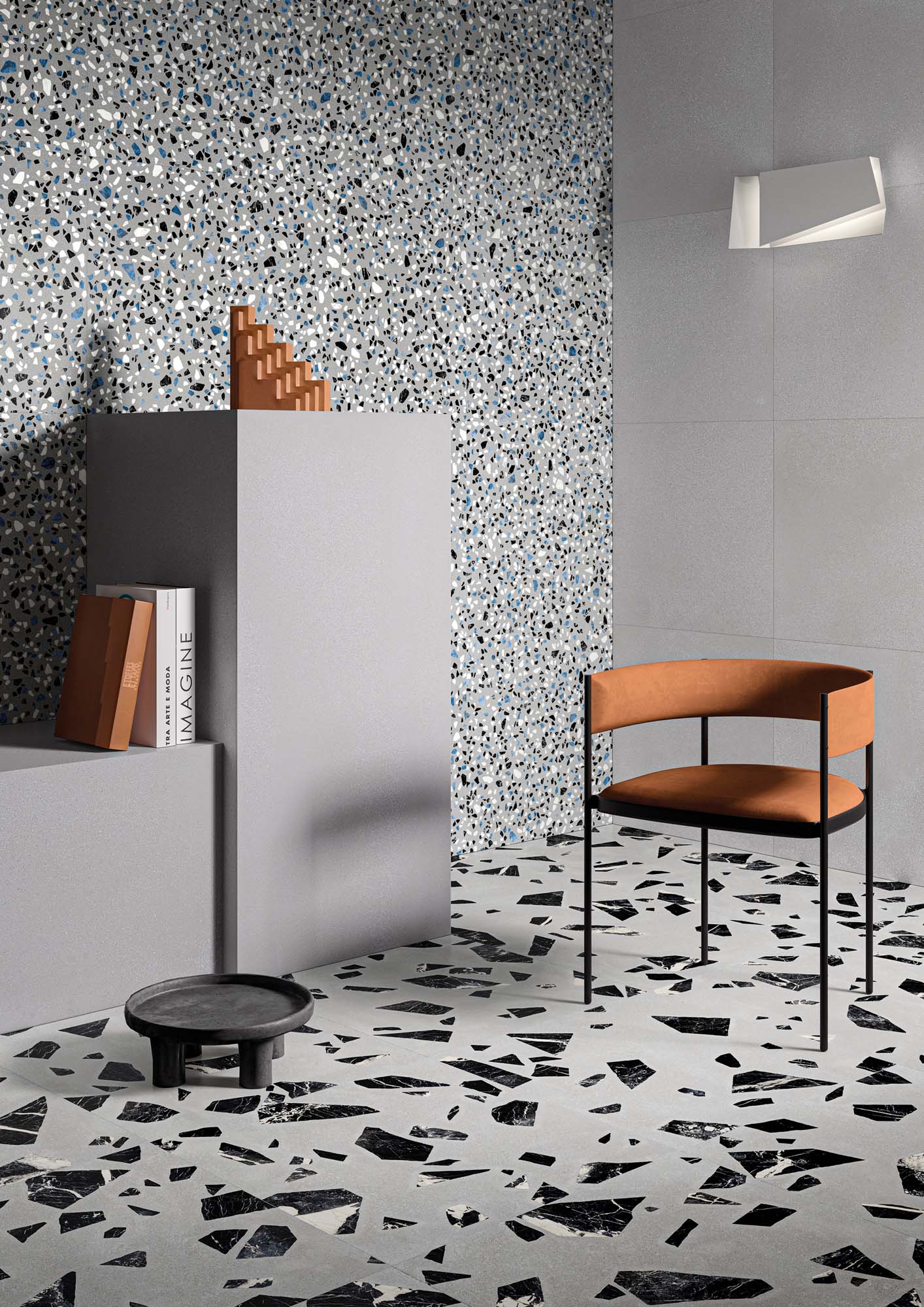 Modica Rock Grey Terrazzo Effect Porcelain Tiles IvySpace