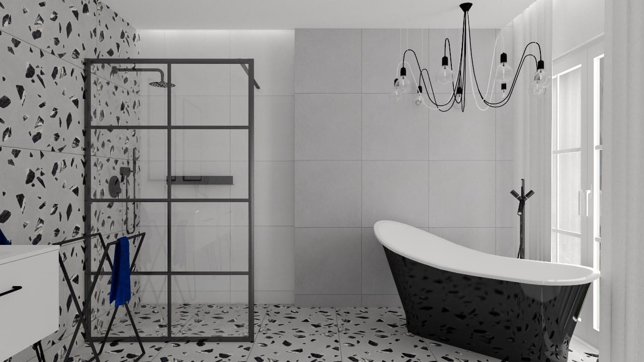 Grey Terrazzo Effect Porcelain Floor Tiles IvySpace