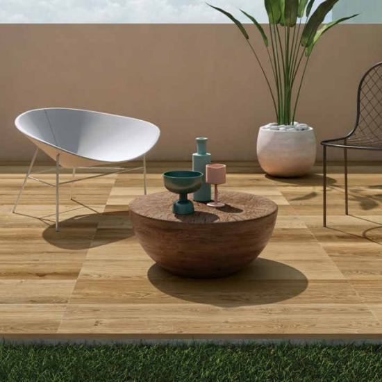 Wood effect 20mm porcelain tiles for Outdoor spaces