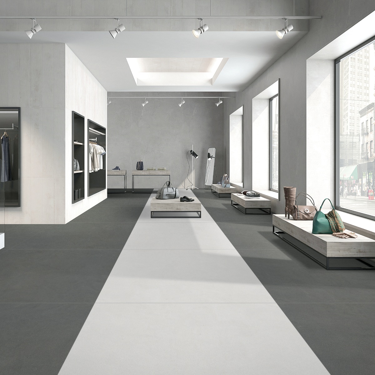 Sentilia Gris 1200 x 1200mm Porcelain Living Room Tiles IvySpace