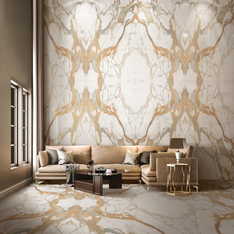 Summer White Marble Effect Porcelain Wall Tiles IvySpace