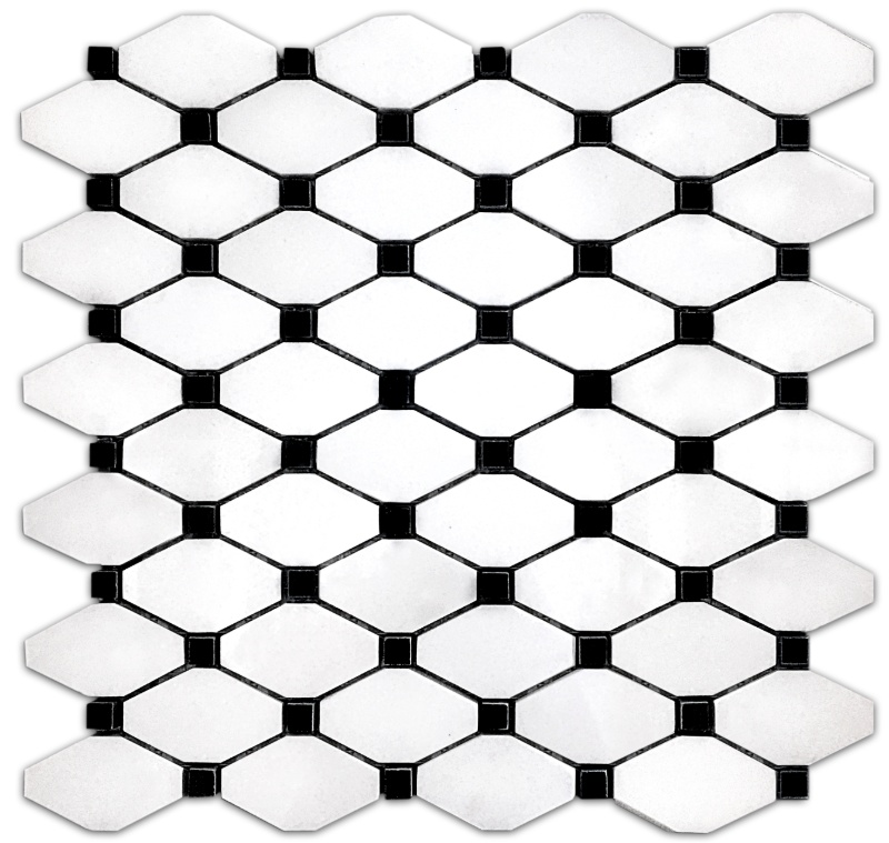 Pure Luxury. Unique Mosaic. Absolute White Combined With Black Marble.