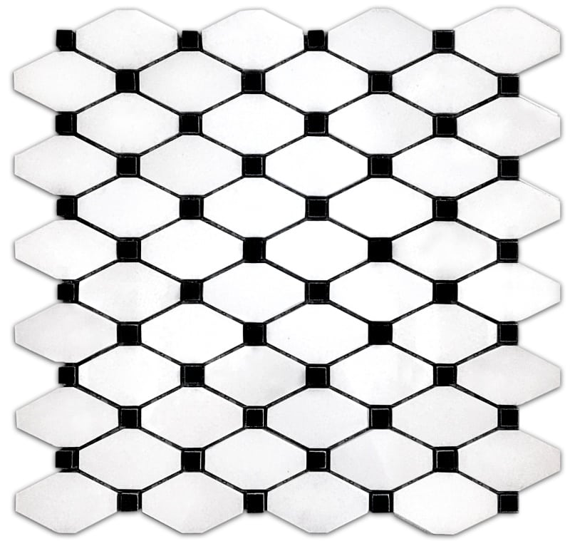 Pure Luxury. Unique Mosaic. Absolute White Combined With Black Marble.