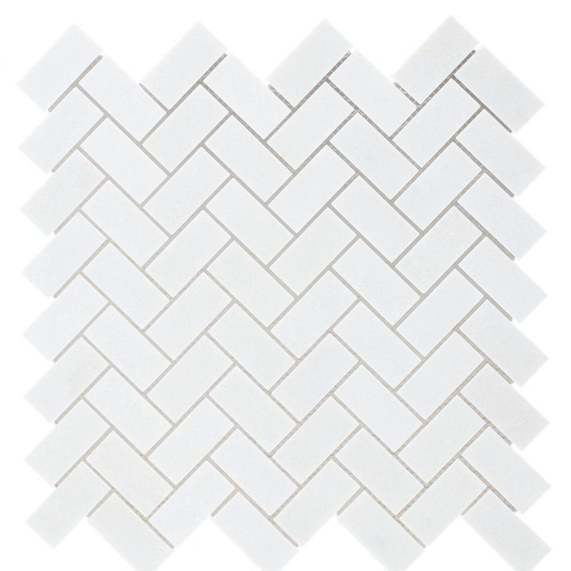 Herringbone Thassos Mini Snow White Wall Ivyspace