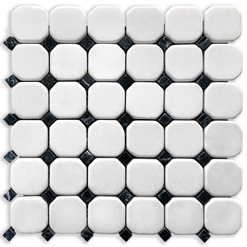 Octagon Thassos Black Dots