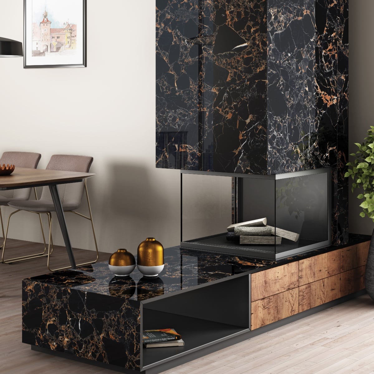 Thunder Black 800x2400mm Living Room Ivyspace