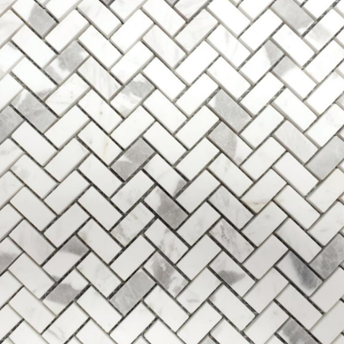 Herringbone Volakas Mini White/Taupe Wall Ivyspace