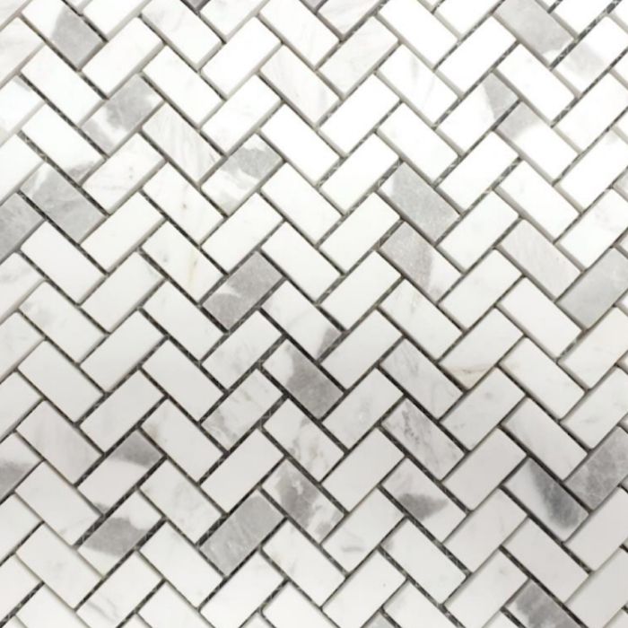 Herringbone Volakas Mini White/Taupe Wall Ivyspace