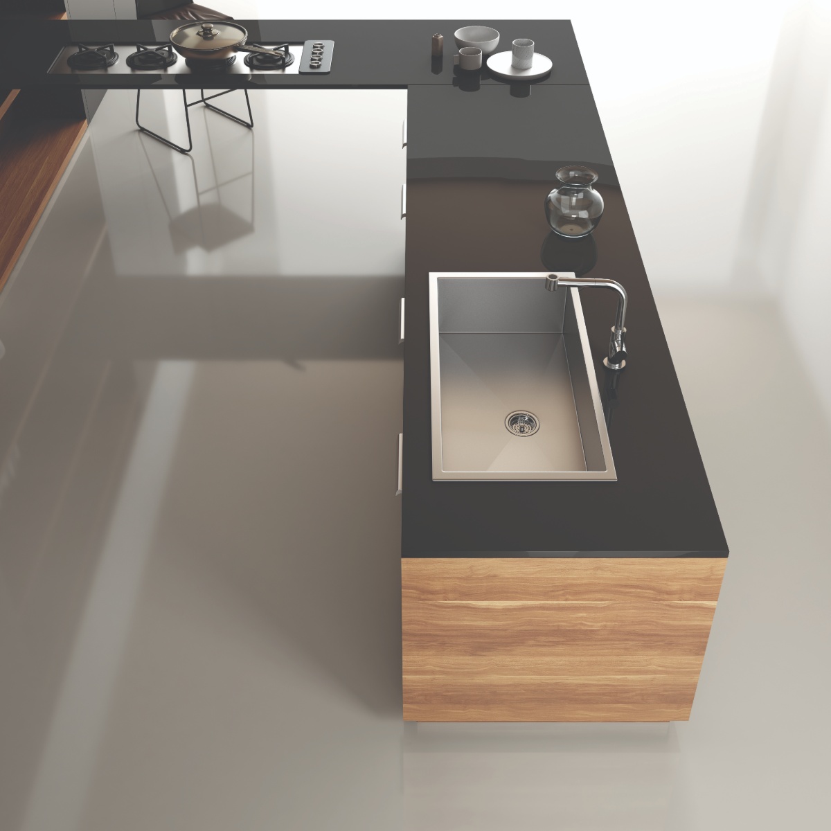 Zed Black 800 x 2400 mm-Porcelain Worktops Tiles Kitchen IvySpace